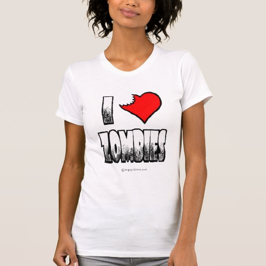 I Liebe-Zombie-Damen-grundlegender T - Shirt (Vorderseite)