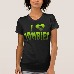 I Liebe-Zombie-Schädel Halloween T-Shirt