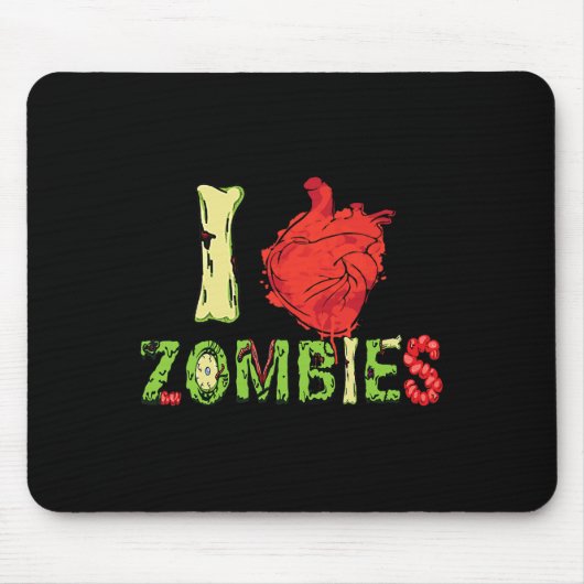 I Liebe Zombie Typografie aus Zombies Mousepad (Vorne)