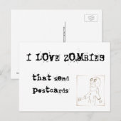 I Liebe-Zombies, die Postkarten senden (Vorne/Hinten)