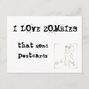 I Liebe-Zombies, die Postkarten senden