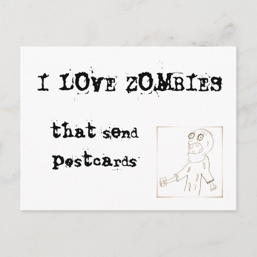 I Liebe-Zombies, die Postkarten senden (Vorderseite)