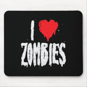 I Liebe Zombies - Halloween Holiday Zombie Lover Q Mousepad