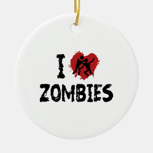 I Liebe Zombies Keramikornament (Vorne)