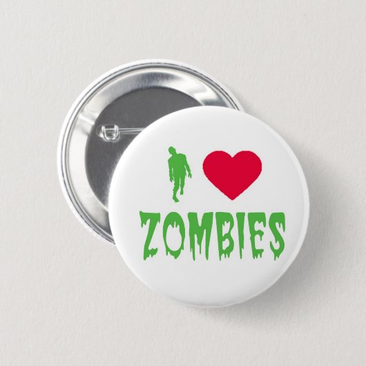 I LIEBE-ZOMBIES Knopf Button (Vorne & Hinten)