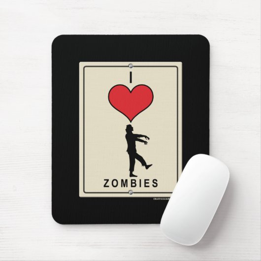 I Liebe-Zombies Mousepad (Mit Mouse)