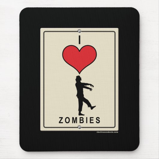 I Liebe-Zombies Mousepad (Vorne)