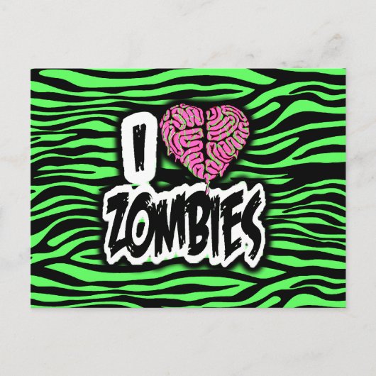 I Liebe Zombies Postkarte (Vorderseite)