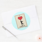 I Liebe Zombies Runder Aufkleber (Umschlag)