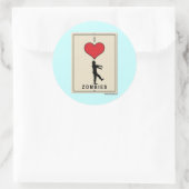 I Liebe Zombies Runder Aufkleber (Tasche)
