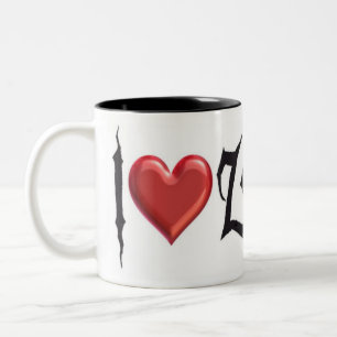 I Liebe-Zombies Zweifarbige Tasse