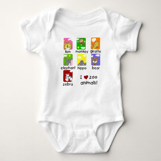 I Liebe-Zoo-Tier-Babyraglan-T - Shirt (Vorderseite)