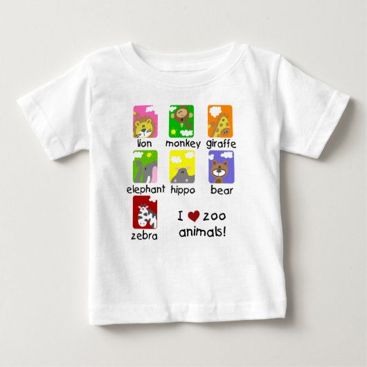 I Liebe-Zoo-Tier-Kleinkind-PulloverHoodie Baby T-shirt (Vorderseite)