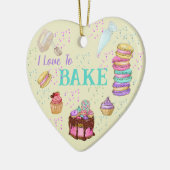 I Liebe zu backen - Kuchen, Macaronen, Cupcakes Keramik Ornament (Links)