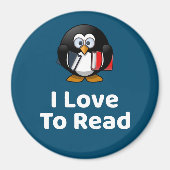 I Liebe zu lesen Pinguin Funny Reading Magnet (Vorne)
