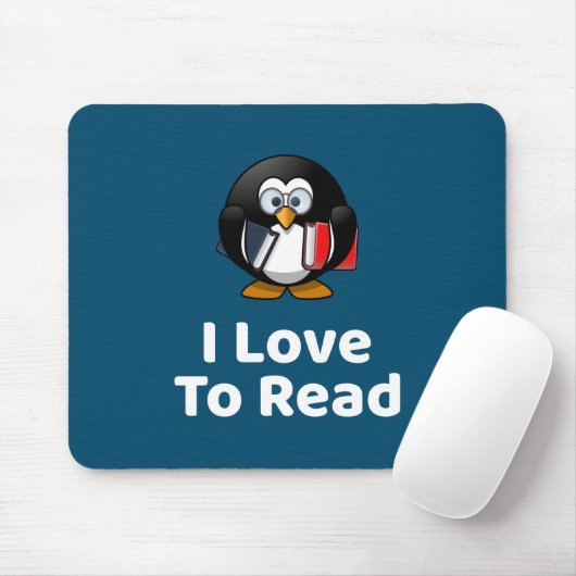 I Liebe zu lesen Pinguin Funny Reading Mousepad (Mit Mouse)