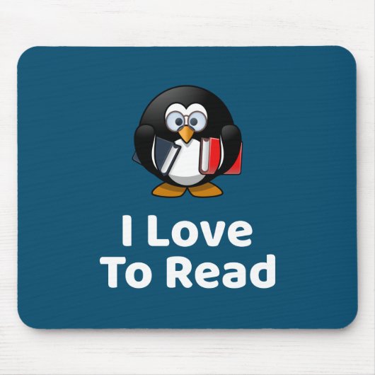 I Liebe zu lesen Pinguin Funny Reading Mousepad (Vorne)