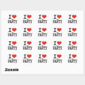 i Liebe zu Party Runder Aufkleber (Blatt)