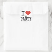 i Liebe zu Party Runder Aufkleber (Tasche)