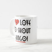 I Liebe zu Shout BINGO Kaffeetasse (Vorderseite Links)