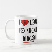 I Liebe zu Shout BINGO Kaffeetasse (Links)