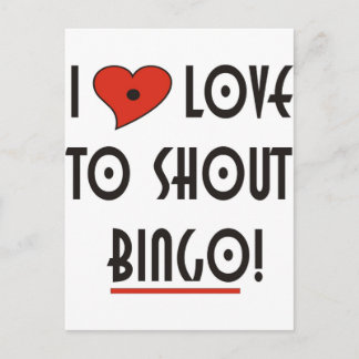 I Liebe zu Shout BINGO Postkarte