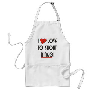 I Liebe zu Shout BINGO Schürze