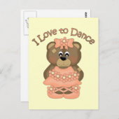 I Liebe zu tanzen Ballerina Bear Orange Postkarte (Vorne/Hinten)