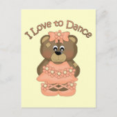 I Liebe zu tanzen Ballerina Bear Orange Postkarte (Vorderseite)