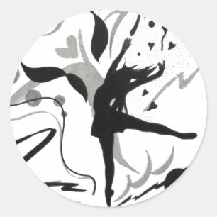 I Liebe zu tanzen Runder Aufkleber