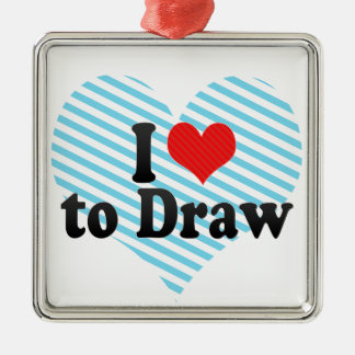 I Liebe zu zeichnen Silbernes Ornament