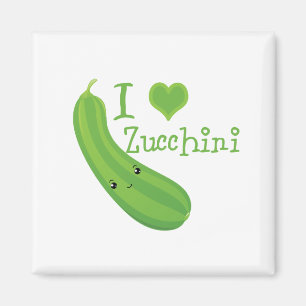 I Liebe-Zucchini lächelnde Kawaii Zucchini Magnet