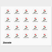 I Liebe Zucchini Runder Aufkleber (Blatt)