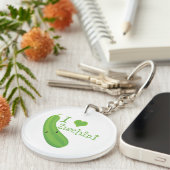 I Liebe Zucchini Smiling Kawaii Zucchini Schlüsselanhänger (Vorderseite rechts)