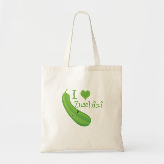 I Liebe Zucchini Smiling Kawaii Zucchini Tragetasche (Vorne)
