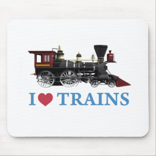 I Liebe-Züge Mousepad