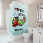 I Liebe Züge Personalisierter Verkehr Duschvorhang (Beispiel)