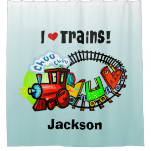 I Liebe Züge Personalisierter Verkehr Duschvorhang