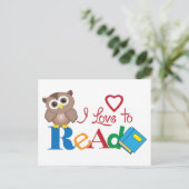 I Liebe zum Lesen Postkarte (Stehend Vorderseite)
