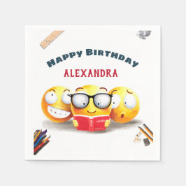 I Liebe zum Lesen von Büchern Serviette