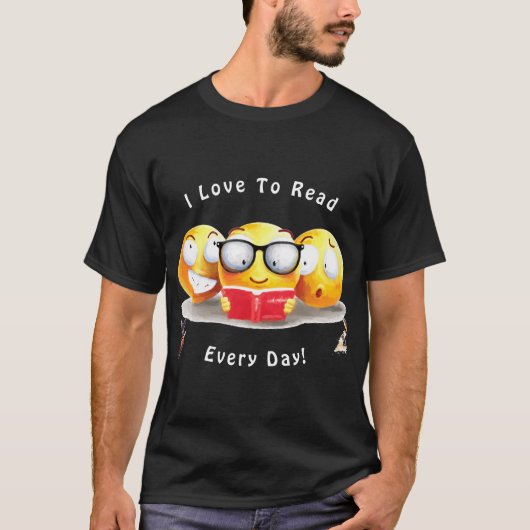 I Liebe zum Lesen von Büchern T-Shirt (Vorderseite)