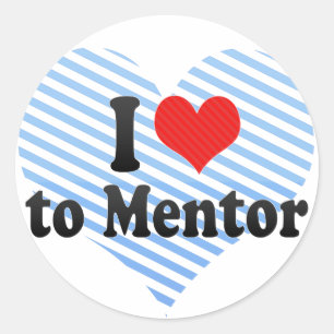 I Liebe zum Mentor Runder Aufkleber