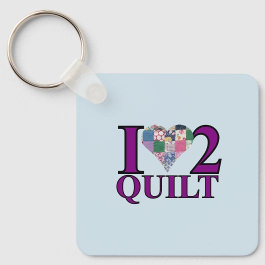 I Liebe zum Quilt - Schlüsselring Schlüsselanhänger (Vorderseite)