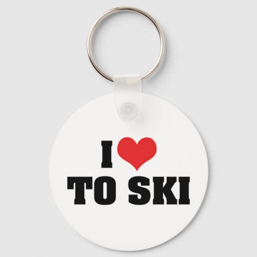 I Liebe zum Schlüsselanhänger Ski (Vorderseite)