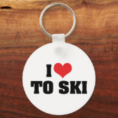 I Liebe zum Schlüsselanhänger Ski (Vorderseite)