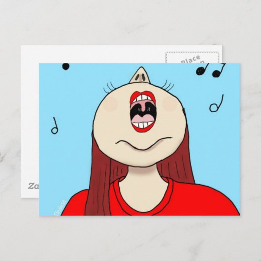 I Liebe zum Singen Postkarte (Vorne/Hinten)