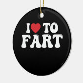 I Liebe zur Furz Keramik Ornament (Links)