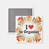 I Liebe zur Organisation Magnet (Vorderseite/Rückseite)