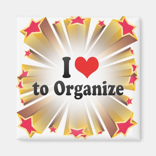 I Liebe zur Organisation Magnet (Vorne)
