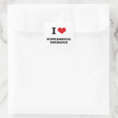 I Liebe Zusatzversicherung Quadratischer Aufkleber (Tasche)